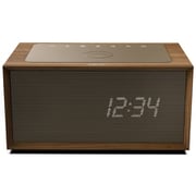 GENEVA TIME DIGITAL（ジェネバタイムデジタル） デジタルクロック Qi充電機能付きBluetoothスピーカー ウォールナット GTD-WL
