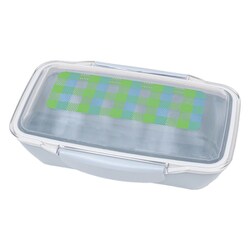Plaid ドーム1段ランチボックス 500ml グリーン/ブルー 73542