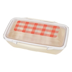 Plaid ドーム1段ランチボックス 500ml レッド/グレー 73541
