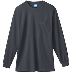 50122-23-L [50122 長袖Tシャツ（胸ポケット付き） チャコールグレー L]