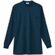 50128-1-L [50128 長袖ローネックTシャツ（胸ポケット付き） ネイビー L]