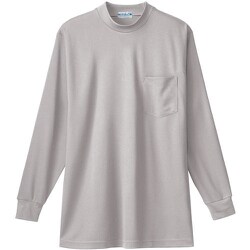 50128-22-L [50128 長袖ローネックTシャツ（胸ポケット付き） シルバーグレー L]