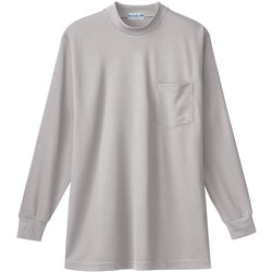 50128-22-M [50128 長袖ローネックTシャツ（胸ポケット付き） シルバーグレー M]