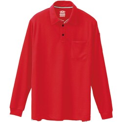 50130-43-4L [50130 長袖ポロシャツ（胸ポケット付き） レッド 4L]