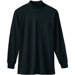 50108-4-M [50108 長袖ハイネックTシャツ（胸ポケット付き） ブラック M]