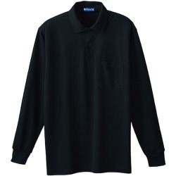 50120-04-4L [50120 長袖ポロシャツ（胸ポケット付き） ブラック 4L]