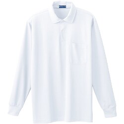 50120-0-L [50120 長袖ポロシャツ（胸ポケット付き） ホワイト L]