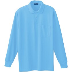 50120-209-L [50120 長袖ポロシャツ（胸ポケット付き） サックス L]