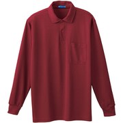 50120-43-L [50120 長袖ポロシャツ（胸ポケット付き） レッド L]