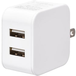 USB AC充電器 12W USB-A×2 スイングプラグ採用 MAV-AUA12W-W