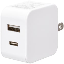 USB AC充電器 12W USB-C×1/USB-A×1 スイングプラグ採用 MAV-AUC12W-W