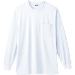 50384-00-4L [50384 長袖Tシャツ（胸ポケット付き） ホワイト 4L]