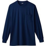 50384-1-L [50384 長袖Tシャツ（胸ポケット付き） ネイビー L]