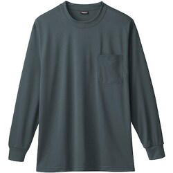 50384-23-4L [50384 長袖Tシャツ（胸ポケット付き） チャコールグレー 4L]