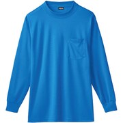 50388-8-M [50388 長袖ローネックシャツ（胸ポケット付き） ブルー M]