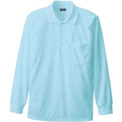 50390-209-M [50390 長袖ポロシャツ（胸ポケット付き） サックス M]