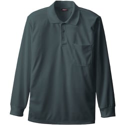 50390-23-L [50390 長袖ポロシャツ（胸ポケット付き） チャコールグレー L]