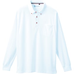 50394-00-L [50394 長袖ボタンダウンポロシャツ（胸ポケット付き） ホワイト L]