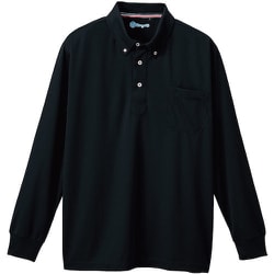 50394-04-L [50394 長袖ボタンダウンポロシャツ（胸ポケット付き） ブラック L]
