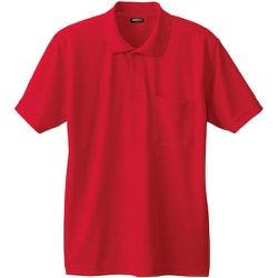 50397-43-M [50397 半袖ポロシャツ（胸ポケット付き） レッド M]