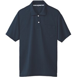 50547-1-M [50547 半袖ポロシャツ（胸ポケット付き） ネイビー M]