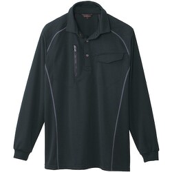 50580-23-L [50580 長袖ポロシャツ（胸ポケット付き） チャコールグレー L]