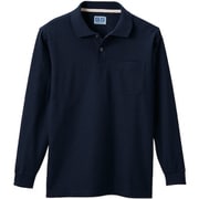 50590-1-L [50590 長袖ポロシャツ（胸ポケット付き） ネイビー L]