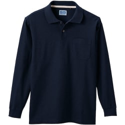 50590-1-S [50590 長袖ポロシャツ（胸ポケット付き） ネイビー S]