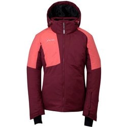 アシンメトリーバイカラージャケット Asymmetry Bicolor Jacket ESW24OT63 DEEP RED Sサイズ [スキーウェア ジャケット レディース]