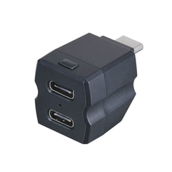 F349 [車内用品 USBハブ レインボーイルミ2USBコネクタ CtoC×2 USB-C 2ポート 拡張 充電器 2台同時充電 最大5V/3A LEDライト付き 調光機能]