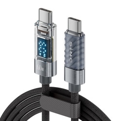 D628 [USBケーブル USB-C＆USB-C ハイパーUSBケーブルCtoC PD60W対応 電力表示ディスプレイ搭載 充電状況がわかる ケーブル長1.0m 優れた耐久性 iPhone 15シリーズ対応]