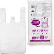 消臭ポリ袋 (バイオマス原料10%) 縦37cm×横20cm×マチ10cm 80枚 乳白色