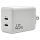 USB急速充電器 USB PD（パワーデリバリー）対応 45W USB-C×2 PPS対応 GaN IC採用 回転収納式プラグ C22C45W02WH