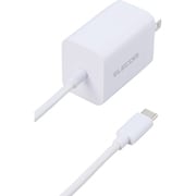 急速充電器 USB PD(パワーデリバリー)対応 USB-Cケーブル一体型 2.5m 20W 折りたたみプラグ ホワイト MPA-ACCP7020WH