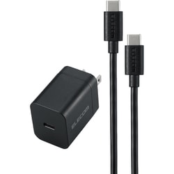 USB急速充電器 USB PD（パワーデリバリー）対応 20W USB-C×1 Type C端子ケーブル付き（長さ1.5m） 折りたたみプラグ ブラック MPA-ACCP7120BK