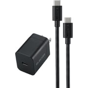 USB急速充電器 USB PD(パワーデリバリー)対応 20W USB-C×1 Type C端子ケーブル付き(長さ1.5m) 折りたたみプラグ ブラック MPA-ACCP7120BK
