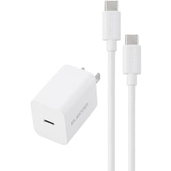USB急速充電器 USB PD（パワーデリバリー）対応 20W USB-C×1 Type C端子ケーブル付き（長さ1.5m） 折りたたみプラグ ホワイト MPA-ACCP7120WH