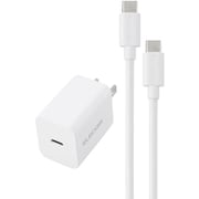 USB急速充電器 USB PD(パワーデリバリー)対応 20W USB-C×1 Type C端子ケーブル付き(長さ2.5m) 折りたたみプラグ ホワイト MPA-ACCP7220WH