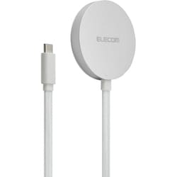 ワイヤレス充電器 Qi2対応 15W/7.5W/5W マグネット式 ケーブル一体型 1m シルバー W-MA05SV