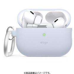 AirPods Pro 2用 ケース 耐衝撃 カラビナ付 ワイヤレス充電対応 ORIGINAL HANG ライトブルー EL_A2PCSSCOH_LB