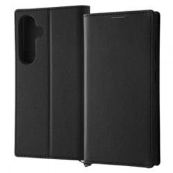 Galaxy S24用 耐衝撃 手帳型レザーケース KAKU Durable/ブラック/ブラック IN-GS24TBC9/BB
