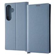 Galaxy S24用 耐衝撃 手帳型レザーケース KAKU Durable/ブルー/ライトグレー IN-GS24TBC9/AGR