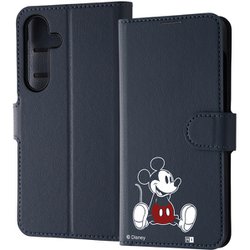 Galaxy S24用 ディズニー/手帳型レザーケース シンプル マグネット/ミッキーマウス sitting IJ-DGS24ELC1DN/MK16
