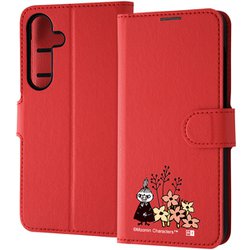 Galaxy S24用 ムーミン/手帳型レザーケース シンプル マグネット/リトルミイとお花 3 IJ-AGS24ELC1R/MT47