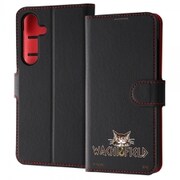 Galaxy S24用 猫のダヤン/手帳型レザーケース シンプル マグネット/ダヤン WACHIFIELDロゴ IJ-IGS24ELC1BR/DY3