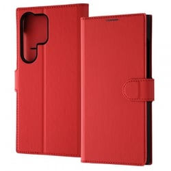 Galaxy S24 Ultra用 Like standard 手帳型レザーケース シンプル マグネット/レッド RT-GS24UELC1/R