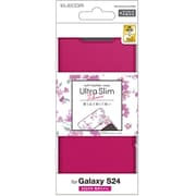 Galaxy S24(SC-51E)用 ケース レザー カバー 手帳型 マグネット フラップ 衝撃吸収 超軽量 薄型 ワイヤレス充電可 ストラップホール付 スタンド機能付 花柄 UltraSlim ディープピンク PM-G241PLFUJPND