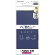 Galaxy S24(SC-51E)用 ケース レザー カバー 手帳型 マグネット フラップ 衝撃吸収 超軽量 薄型 ワイヤレス充電可 スタンド機能付 UltraSlim ネイビー PM-G241PLFUNV