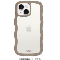 16193 [Wavy Case iPhone 16e/15/14/13用 ケース 背面クリア 耐衝撃 Mocha Brown/Transparent]