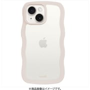 16233 [Wavy Case iPhone 16e/15/14/13用 ケース 背面クリア 耐衝撃 Light Beige/Transparent]